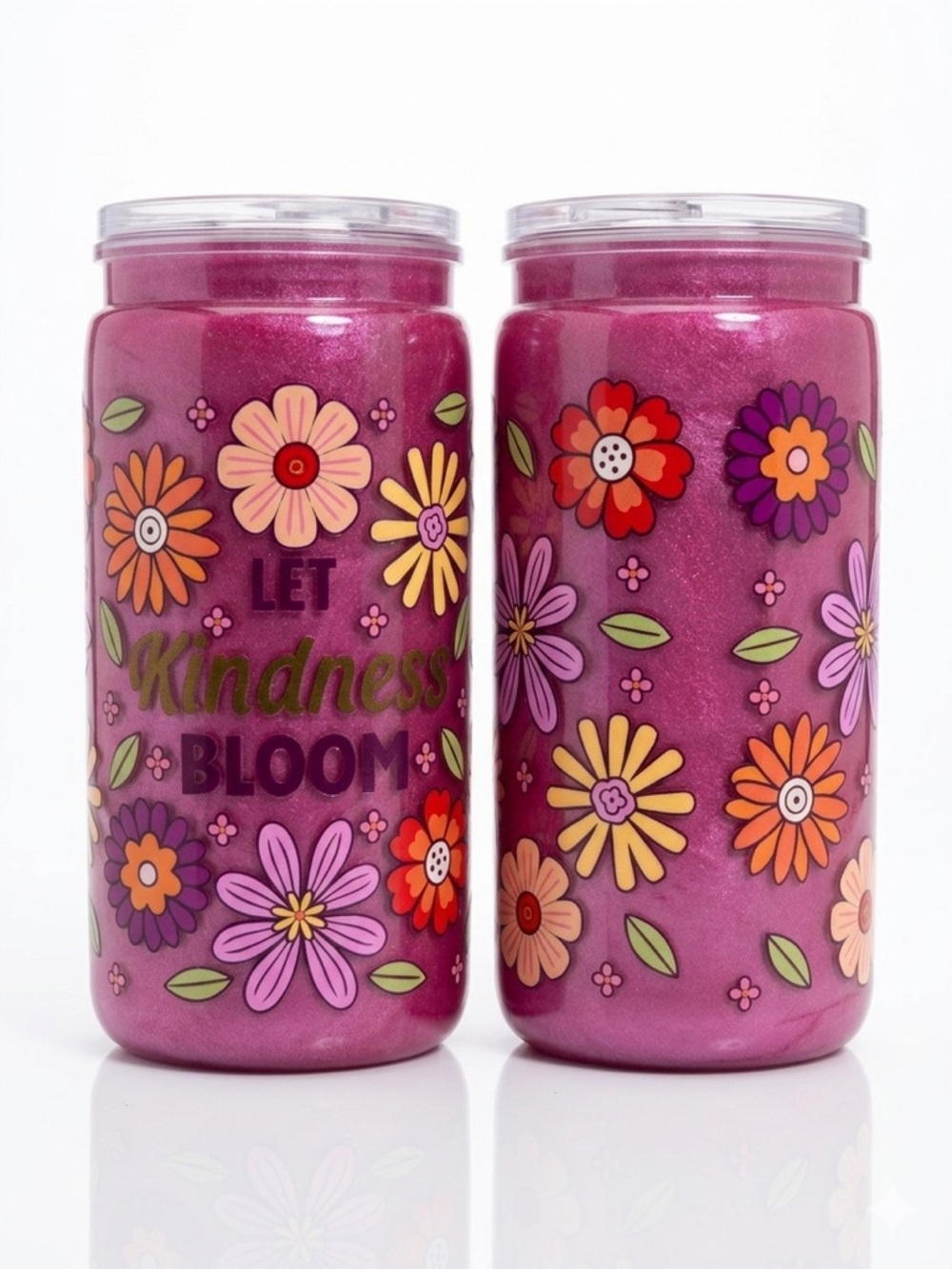 Pink Floral 'Let Kindness Bloom' Tumbler